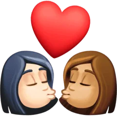 👩🏻‍❤️‍💋‍👩🏽 Berciuman Wanita dengan Wanita Warna Kulit Cerah dengan Warna Kulit Sedang Facebook