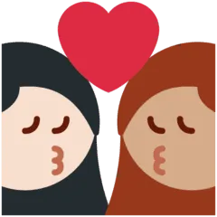 👩🏻‍❤️‍💋‍👩🏽 Berciuman Wanita dengan Wanita Warna Kulit Cerah dengan Warna Kulit Sedang Twitter