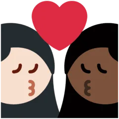 👩🏻‍❤️‍💋‍👩🏿 Berciuman Wanita dengan Wanita Warna Kulit Cerah dengan Warna Kulit Gelap Twitter