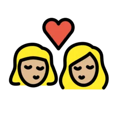 👩🏼‍❤️‍💋‍👩🏼 Berciuman Wanita dengan Wanita Warna Kulit Cerah Sedang OpenMoji