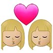 👩🏼‍❤️‍💋‍👩🏼 Berciuman Wanita dengan Wanita Warna Kulit Cerah Sedang Samsung
