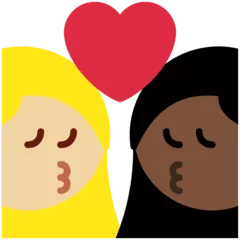 ‍❤️‍‍ Berciuman Wanita dengan Wanita Warna Kulit Cerah Sedang dengan Warna Kulit Gelap Twitter
