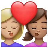 👩🏼‍❤️‍💋‍👩🏽 Berciuman Wanita dengan Wanita Warna Kulit Cerah Sedang dengan Warna Kulit Sedang WhatsApp