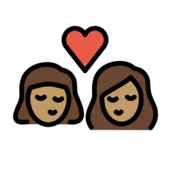 👩🏽‍❤️‍💋‍👩🏽 Berciuman Wanita dengan Wanita Warna Kulit Sedang OpenMoji