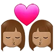 👩🏽‍❤️‍💋‍👩🏽 Berciuman Wanita dengan Wanita Warna Kulit Sedang Samsung