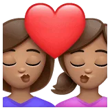 👩🏽‍❤️‍💋‍👩🏽 Berciuman Wanita dengan Wanita Warna Kulit Sedang WhatsApp