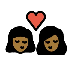 👩🏾‍❤️‍💋‍👩🏾 Berciuman Wanita dengan Wanita Warna Kulit Gelap Sedang OpenMoji