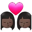 👩🏿‍❤️‍💋‍👩🏿 Berciuman Wanita dengan Wanita Warna Kulit Gelap Samsung