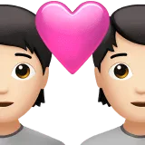 💑🏻 Pasangan dengan Hati Warna Kulit Cerah Apple