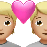 💑🏼 Pasangan dengan Hati Warna Kulit Cerah Sedang Apple