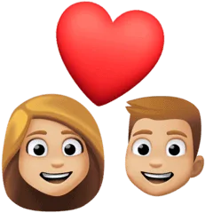 💑🏼 Pasangan dengan Hati Warna Kulit Cerah Sedang Facebook