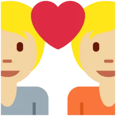 💑🏼 Pasangan dengan Hati Warna Kulit Cerah Sedang Twitter