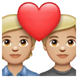 💑🏼 Pasangan dengan Hati Warna Kulit Cerah Sedang WhatsApp