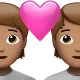 💑🏽 Pasangan dengan Hati Warna Kulit Sedang Apple