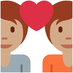 💑🏽 Pasangan dengan Hati Warna Kulit Sedang Twitter