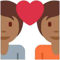 💑🏾 Pasangan dengan Hati Warna Kulit Gelap Sedang Twitter