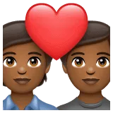 💑🏾 Pasangan dengan Hati Warna Kulit Gelap Sedang WhatsApp