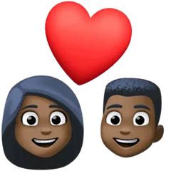 💑🏿 Pasangan dengan Hati Warna Kulit Gelap Facebook