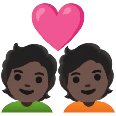 💑🏿 Pasangan dengan Hati Warna Kulit Gelap Google