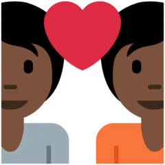 💑🏿 Pasangan dengan Hati Warna Kulit Gelap Twitter
