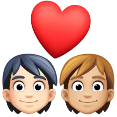 🧑🏻‍❤️‍🧑🏼 Pasangan dengan Hati Warna Kulit Cerah dengan Warna Kulit Cerah Sedang Facebook