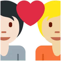 🧑🏻‍❤️‍🧑🏼 Pasangan dengan Hati Warna Kulit Cerah dengan Warna Kulit Cerah Sedang Twitter