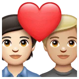 🧑🏻‍❤️‍🧑🏼 Pasangan dengan Hati Warna Kulit Cerah dengan Warna Kulit Cerah Sedang WhatsApp