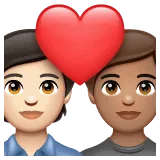🧑🏻‍❤️‍🧑🏽 Pasangan dengan Hati Warna Kulit Cerah dengan Warna Kulit Sedang WhatsApp