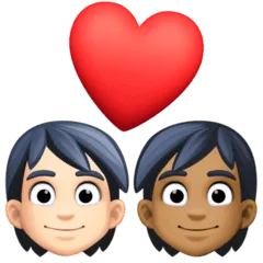 🧑🏻‍❤️‍🧑🏾 Pasangan dengan Hati Warna Kulit Cerah dengan Warna Kulit Gelap Sedang Facebook