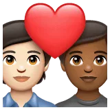 🧑🏻‍❤️‍🧑🏾 Pasangan dengan Hati Warna Kulit Cerah dengan Warna Kulit Gelap Sedang WhatsApp