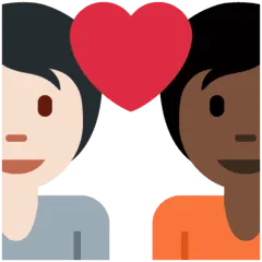 🧑🏻‍❤️‍🧑🏿 Pasangan dengan Hati Warna Kulit Cerah dengan Warna Kulit Gelap Twitter