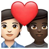 🧑🏻‍❤️‍🧑🏿 Pasangan dengan Hati Warna Kulit Cerah dengan Warna Kulit Gelap WhatsApp