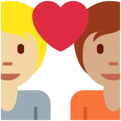 🧑🏼‍❤️‍🧑🏽 Pasangan dengan Hati Warna Kulit Cerah Sedang dengan Warna Kulit Sedang Twitter