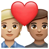 🧑🏼‍❤️‍🧑🏽 Pasangan dengan Hati Warna Kulit Cerah Sedang dengan Warna Kulit Sedang WhatsApp