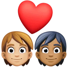 🧑🏼‍❤️‍🧑🏾 Pasangan dengan Hati Warna Kulit Cerah Sedang dengan Warna Kulit Gelap Sedang Facebook