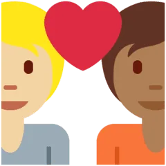 🧑🏼‍❤️‍🧑🏾 Pasangan dengan Hati Warna Kulit Cerah Sedang dengan Warna Kulit Gelap Sedang Twitter