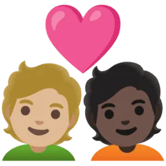 🧑🏼‍❤️‍🧑🏿 Pasangan dengan Hati Warna Kulit Cerah Sedang dengan Warna Kulit Gelap Google