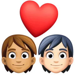 🧑🏽‍❤️‍🧑🏻 Pasangan dengan Hati Warna Kulit Sedang dengan Warna Kulit Cerah Facebook