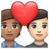 🧑🏽‍❤️‍🧑🏻 Pasangan dengan Hati Warna Kulit Sedang dengan Warna Kulit Cerah WhatsApp