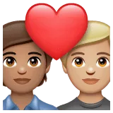 🧑🏽‍❤️‍🧑🏼 Pasangan dengan Hati Warna Kulit Sedang dengan Warna Kulit Cerah Sedang WhatsApp