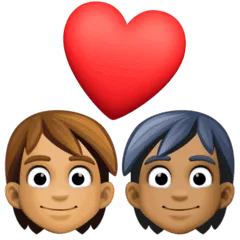 🧑🏽‍❤️‍🧑🏾 Pasangan dengan Hati Warna Kulit Sedang dengan Warna Kulit Gelap Sedang Facebook