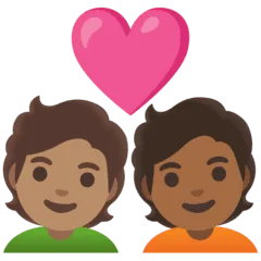 🧑🏽‍❤️‍🧑🏾 Pasangan dengan Hati Warna Kulit Sedang dengan Warna Kulit Gelap Sedang Google