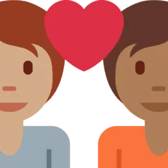 🧑🏽‍❤️‍🧑🏾 Pasangan dengan Hati Warna Kulit Sedang dengan Warna Kulit Gelap Sedang Twitter