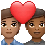 🧑🏽‍❤️‍🧑🏾 Pasangan dengan Hati Warna Kulit Sedang dengan Warna Kulit Gelap Sedang WhatsApp