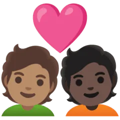 🧑🏽‍❤️‍🧑🏿 Pasangan dengan Hati Warna Kulit Sedang dengan Warna Kulit Gelap Google