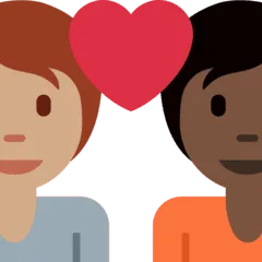 🧑🏽‍❤️‍🧑🏿 Pasangan dengan Hati Warna Kulit Sedang dengan Warna Kulit Gelap Twitter