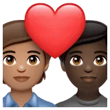 🧑🏽‍❤️‍🧑🏿 Pasangan dengan Hati Warna Kulit Sedang dengan Warna Kulit Gelap WhatsApp