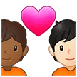 🧑🏾‍❤️‍🧑🏻 Pasangan dengan Hati Warna Kulit Gelap Sedang dengan Warna Kulit Cerah Samsung