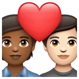 🧑🏾‍❤️‍🧑🏻 Pasangan dengan Hati Warna Kulit Gelap Sedang dengan Warna Kulit Cerah WhatsApp