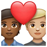 🧑🏾‍❤️‍🧑🏼 Pasangan dengan Hati Warna Kulit Gelap Sedang dengan Warna Kulit Cerah Sedang WhatsApp
